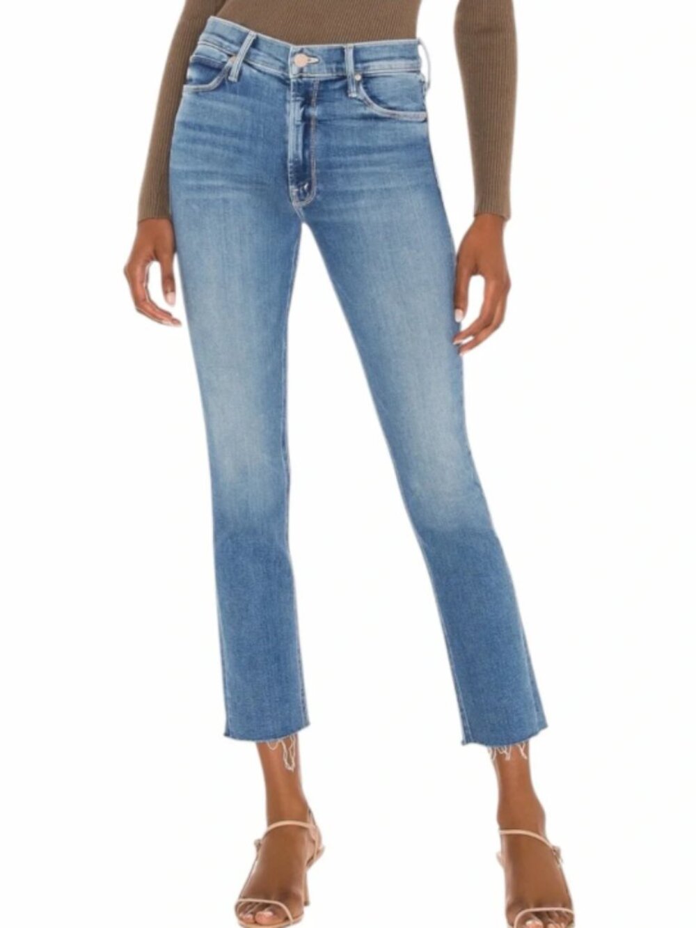 MOTHER The Mid Rise Dazzler Ankle Fray in Riding the Cliffside Jeans Size 26